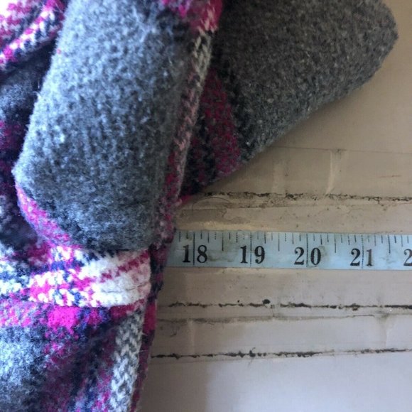 RUE 21 PINK/GRAY PLAID WOOL BLEND PEA COAT SMALL - Picture 6 of 9